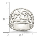 Sterling Silver Rhodium-plated Swirl Ring - QR-9ECBA4C8-4416