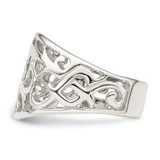 Sterling Silver Rhodium-plated Swirl Ring - QR-9ECBA4C8-4416