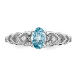 Sterling Silver Rhodium-plated Swiss Blue Topaz & Diam. Ring - QB-CEC21900-1760