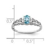 Sterling Silver Rhodium-plated Swiss Blue Topaz & Diam. Ring - QB-F41DE0DF-7407