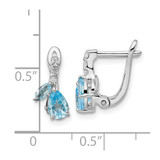 Sterling Silver Rhodium-plated Swiss BT/White Topaz Hinged Earrings - QE-E07C3F6F-4158