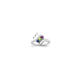 Sterling Silver Rhodium-plated Synthetic 3 Stone Mother's Ring - XM-CBD21329-7762