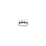 Sterling Silver Rhodium-plated Synthetic 4 Stone Mother's Ring - XM-EE8C58D2-5853