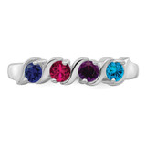 Sterling Silver Rhodium-plated Synthetic 4 Stone Mother's Ring - XM-EE8C58D2-5853