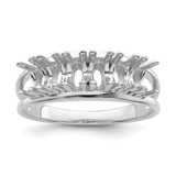 Sterling Silver Rhodium-plated Synthetic 6 Stone Mother's Ring - XM-F1387C28-3830