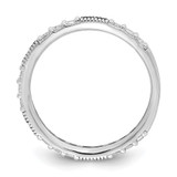 Sterling Silver Rhodium-plated Synthetic Green Spinel & CZ Band - QR-147D1543-5877