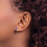 14k 7mm Trillion Amethyst Earrings