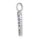 Sterling Silver Rhodium-plated Tanzanite & Diamond Pendant - QD-36E6EB67-6723