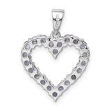 Sterling Silver Rhodium-plated Tanzanite & Diamond Pendant - QD-36E6EB67-6723