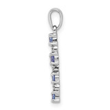 Sterling Silver Rhodium-plated Tanzanite & Diamond Pendant - QD-8072C574-4390