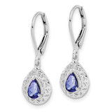 Sterling Silver Rhodium-plated Tanzanite Lever Back Earrings - QE-AAFED7D8-4773