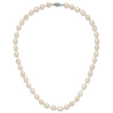 14k 7x11 White Baroque Freshwater Cultured Pearl 18 inch Necklace