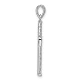 Sterling Silver Rhodium-plated Textured and Polished Cross Pendant - QC-35470A7B-2169