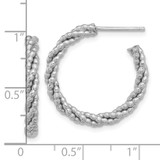 Sterling Silver Rhodium-plated Textured Twisted C-Hoop Earrings - QE-05576CEF-5766