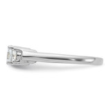 Sterling Silver Rhodium-plated Three CZ Ring - QR-808D0512-3413