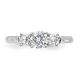 Sterling Silver Rhodium-plated Three CZ Ring - QR-9EBDE352-2363