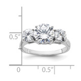 Sterling Silver Rhodium-plated Three Stone CZ Ring - QR-88A97374-5279