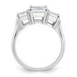 Sterling Silver Rhodium-plated Three Stone CZ Ring - QR-BA169293-4236