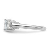 Sterling Silver Rhodium-plated Three Stone CZ Ring - QR-C49A356F-3100