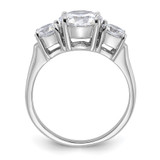 Sterling Silver Rhodium-plated Three Stone CZ Ring - QR-C671784C-5244