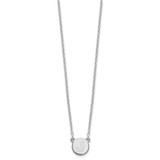 Sterling Silver Rhodium-plated Tiny Circle Block Letter J Initial Necklace