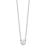 Sterling Silver Rhodium-plated Tiny Circle Block Letter N Initial Necklace