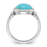Sterling Silver Rhodium-plated Turquoise Ring - QR-BA554D3B-3690