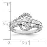 Sterling Silver Rhodium-plated Twist CZ Ring - QR-2A145715-3883