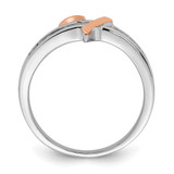 Sterling Silver Rhodium-plated Vermeil Polished Heart CZ Ring - QR-C5AF6864-2871