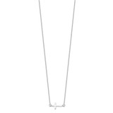 Sterling Silver Rhodium-plated w/ 2in ext. Sideways Cross Necklace - QG-0C5E650D-6534