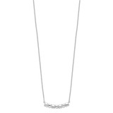 Sterling Silver Rhodium-plated w/2in ext Heart Bar Necklace