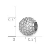 Sterling Silver Rhodium-plated w/CZ Bead Chain Slide Pendant