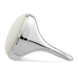 Sterling Silver Rhodium-plated White Agate Ring - QR-4070953D-7461