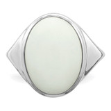 Sterling Silver Rhodium-plated White Agate Ring - QR-C314D2F7-4668
