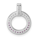 Sterling Silver Rhodium-plated White and Red CZ Open Circle Pendant
