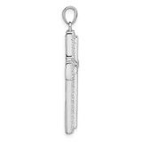 Sterling Silver Rhodium-plated White CZ Latin Cross Pendant