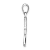 Sterling Silver Rhodium-plated White Lab Created Opal Cross Pendant - QC-E0956F0D-3426