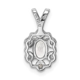 Sterling Silver Rhodium-plated White Topaz & Diam. Pendant - QB-9716D27A-3491