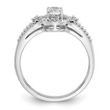 Sterling Silver Rhodium-plated White Topaz & Diam. Ring - QB-161D818C-5144