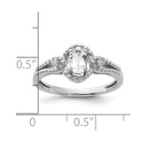 Sterling Silver Rhodium-plated White Topaz & Diam. Ring - QB-C0324A59-5842