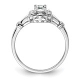 Sterling Silver Rhodium-plated White Topaz & Diam. Ring - QB-C6CBF237-2487
