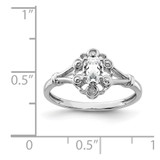 Sterling Silver Rhodium-plated White Topaz & Diam. Ring - QB-C6CBF237-2487