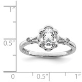 Sterling Silver Rhodium-plated White Topaz & Diam. Ring - QB-D952B3DC-2289