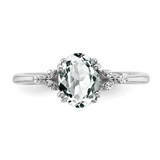 Sterling Silver Rhodium-plated White Topaz and Diamond Ring - RM-A7D8512E-1226