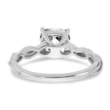Sterling Silver Rhodium-plated White Topaz and Diamond Ring - RM-E0BD425B-7028
