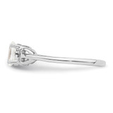 Sterling Silver Rhodium-plated White Topaz Ring - QB-892F1DF5-7451