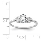 Sterling Silver Rhodium-plated White Topaz Ring - QB-892F1DF5-7451