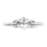 Sterling Silver Rhodium-plated White Topaz Ring - QB-9DC777B7-7291