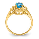 14k 7x5mm Oval Blue Topaz ring - Y2-03001B18-6022