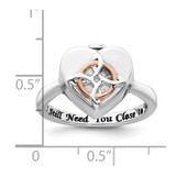 Sterling Silver Rhodium-plated with Rose-tone Circle Celtic Heart I STILL NEED YOU CLOSE TO ME (Inside) Ash Holder Size 6 Ring